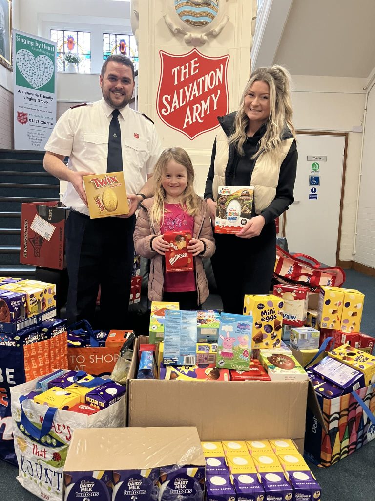 blackpool salvation army massive easter egg donation.